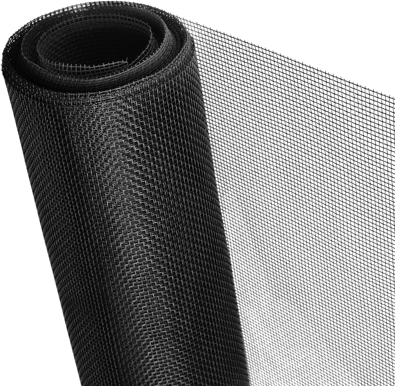 Stockroom Plus Fiberglass Window Screen Roll - Durable Fiberglass Mesh - Pet-Proof Patio Door Screen - Insect-Blocking Window Mesh - 48 x 236.2 in, Black