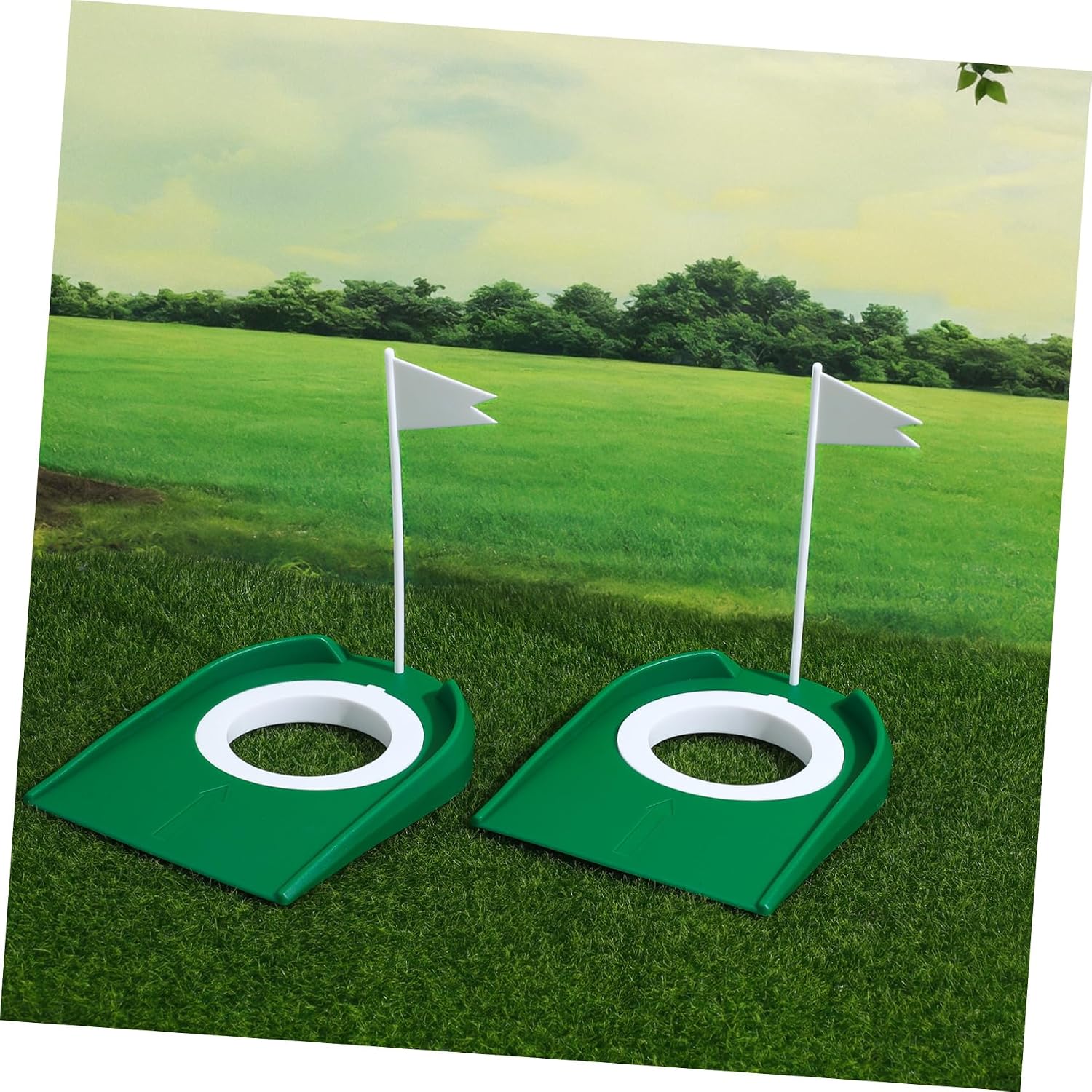 2pcs Golf Putting Cups Indoor Golf Practice Training Aid Detachable Discs