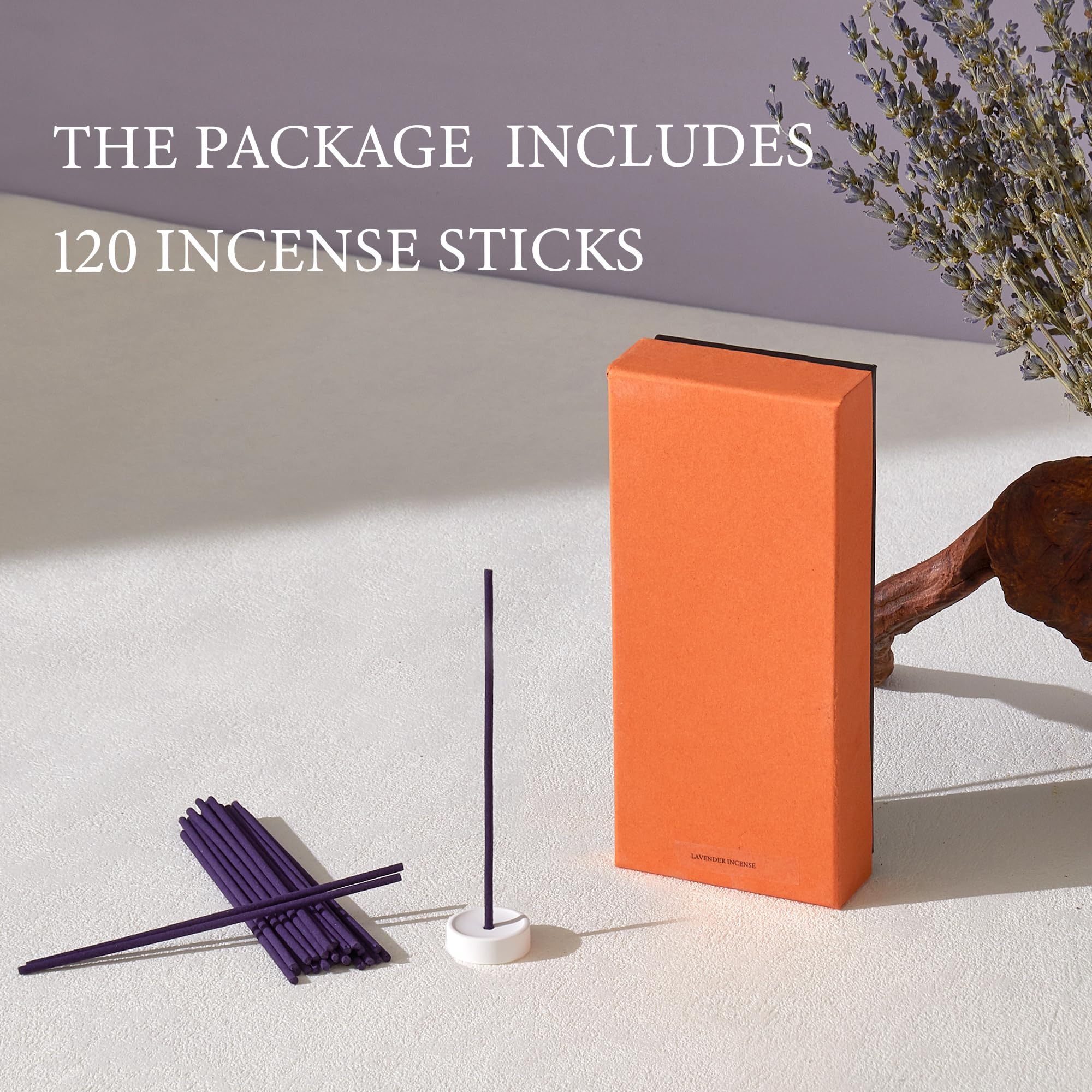 Varillas de incienso de lavanda, 120 varillas naturales para meditación, relajación y limpieza espiritual, perfectas para yoga, hogar y purificación de aire