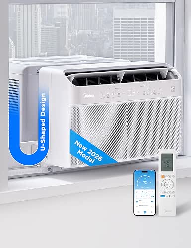 Midea 6,000 BTU U Shaped Window Air Conditioner, Cools up