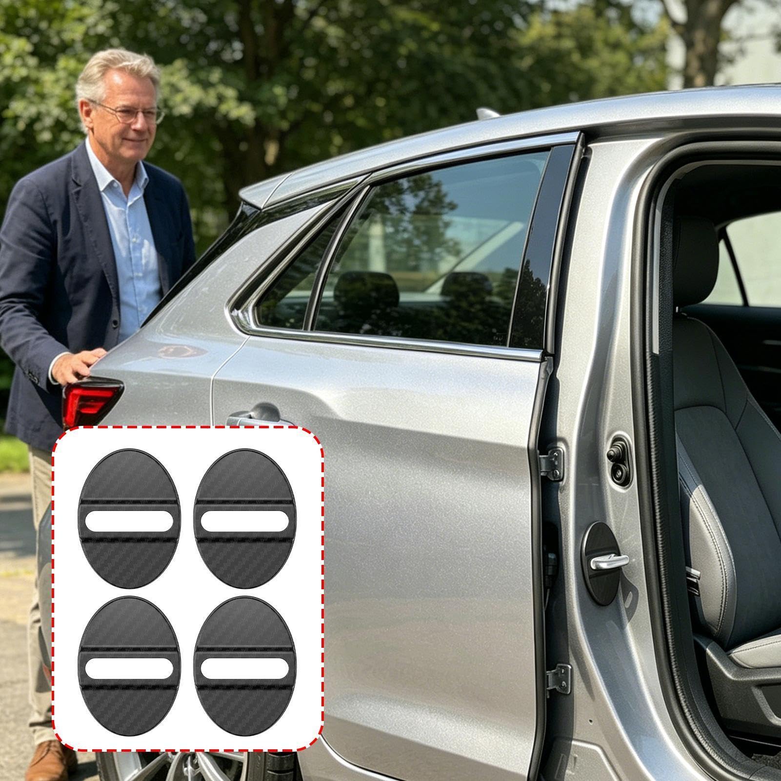 Osłona na zamek do drzwi samochodowych - 4 sztuki | ochraniacze na hak do drzwi samochodowych, 4 sztuki podkładek zabezpieczających do sedana SUV-ów, kobiet, rodziny i