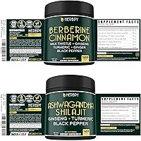 Vista 9 de Paquete de berberina HCl 7 en 1 y Ashwagandha Shilajit 5 en 1: mejora la salud inmunológica, la salud digestiva, la relajación y la salud del corazón