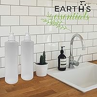 Vista 6 de Earth's Essentials Paquete de 2 Botellas Exprimibles Rellenables de 16 Onzas de HDPE con Tapas Dispensadoras Superiores con Botón Push/Pull