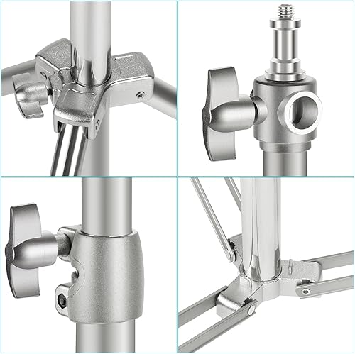 Miniatura 5 de NEEWER 2PCS Light Stand Kit, 79"/200cm Stainless Steel Heavy Duty Tripod Stand with 1/4" to 3/8" Adapter for Studio Softbox, Monolight, Reflector