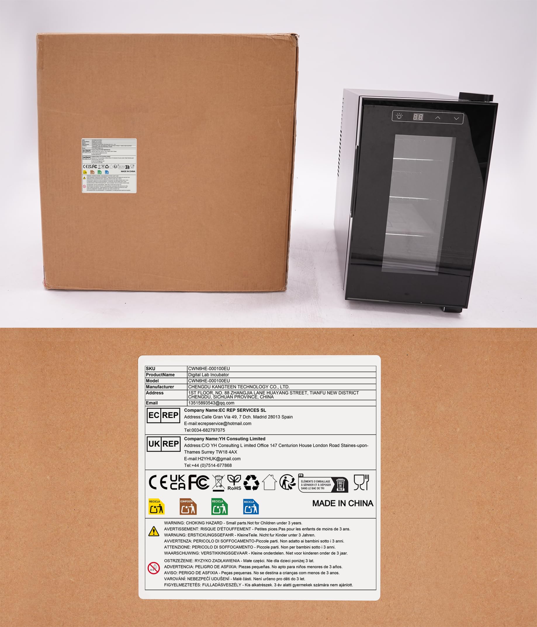 Incubadora de huevos de reptiles Pequeño laboratorio digital Incubadora | Para tortuga, lagarto, gecko, serpiente, reptiles, eclosionar con resistente a los rayos UV 23L