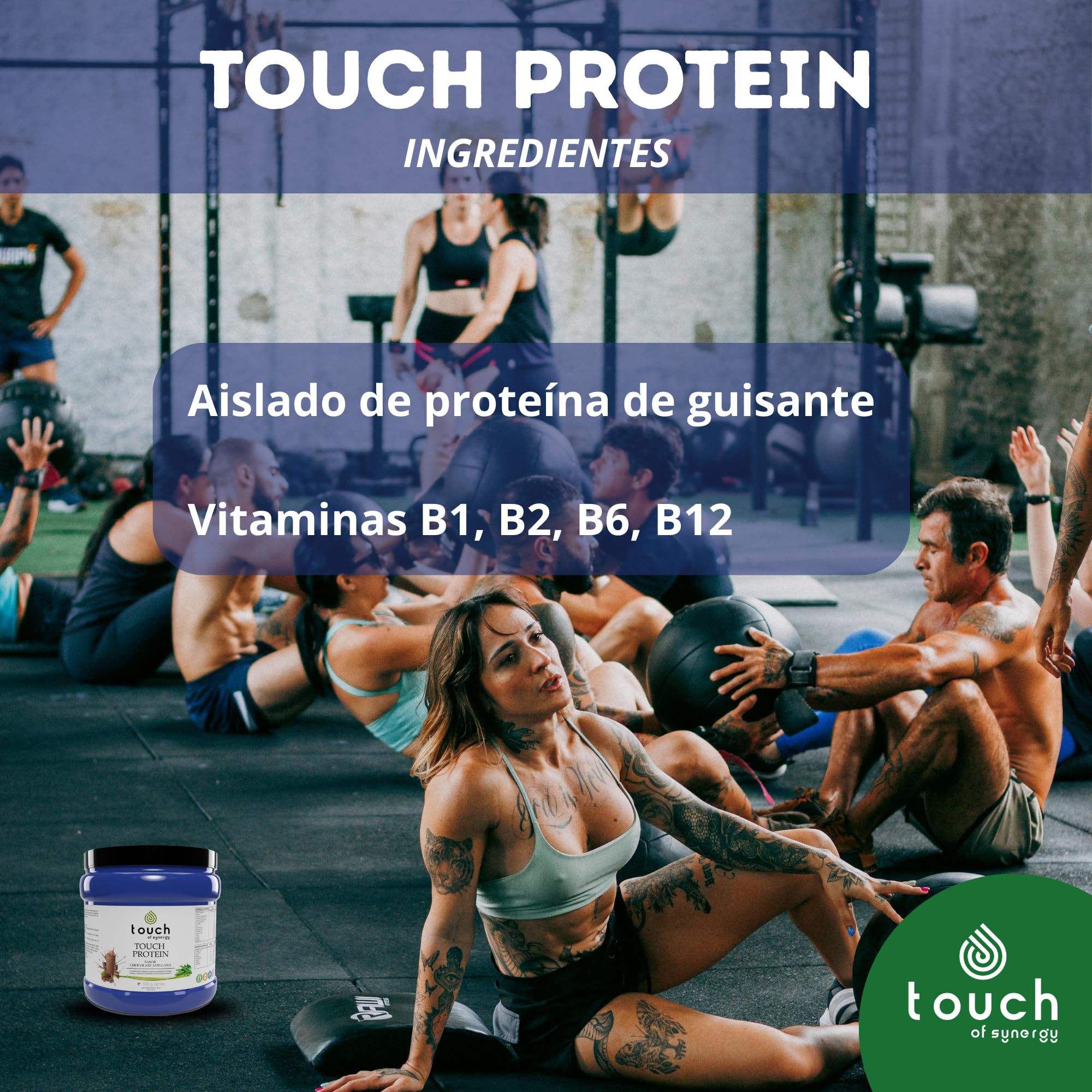 ZENDAFIT - Touch Protein - Proteína Vegana en Polvo - 900g - Sabor chocolate avellana - Aumenta la Masa Muscular, Mejora la Recuperación y Fortalece el Sistema Inmune