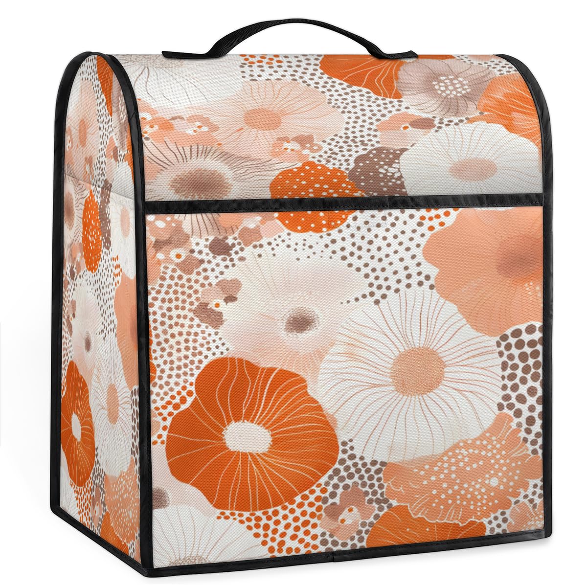 Coffee Maker Cover Poppy Floral Kitchen Appliance Covers Small Appliance Covers Blender Cover Juicer Cover Dust Covers for Kitchen Appliances with Top Handle and Pockets,Washable,B880