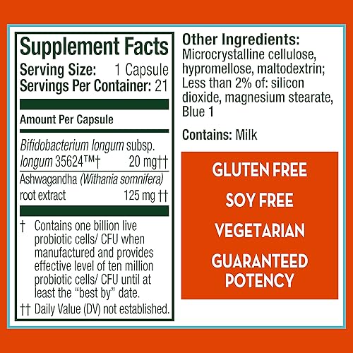 Miniatura 2 de Align Probióticos, desestresantes digestivos, probióticos para mujeres y hombres con Ashwagandha, ayuda con una respuesta saludable al estrés, sin