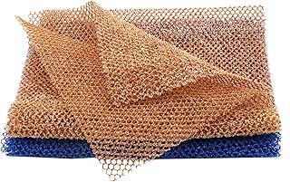 2 Pcs African Net Sponge African Body Exfoliating Net African Net Bath Exfoliating Shower Body Scrubber Back Scrubber Skin Smoother for Daily Use or Stocking Stuffer (Blue+Coffee)