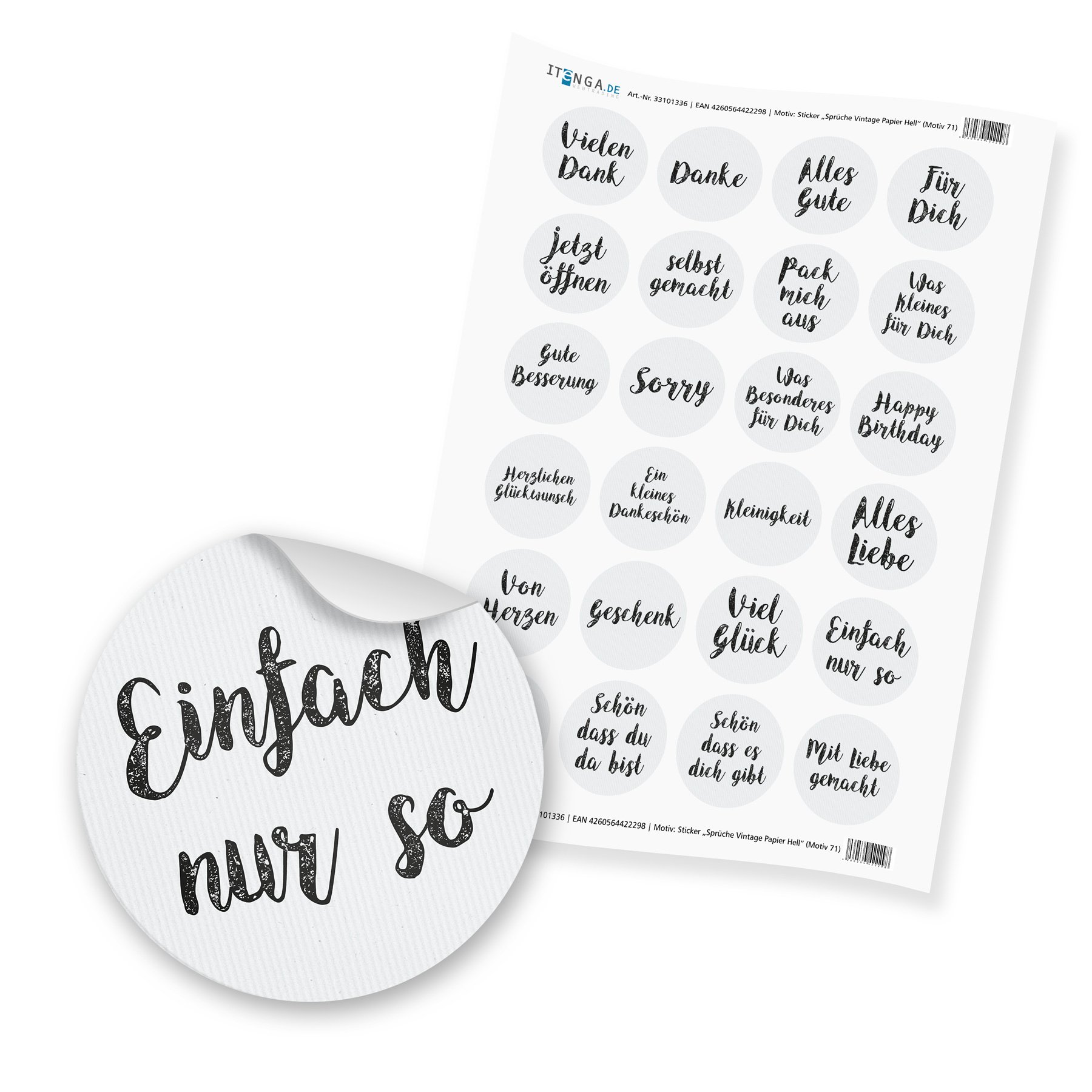 Unbekannt Sticker Aufkleber – Sprüche Vintage Papier Hell, unlackiert – Motiv 71