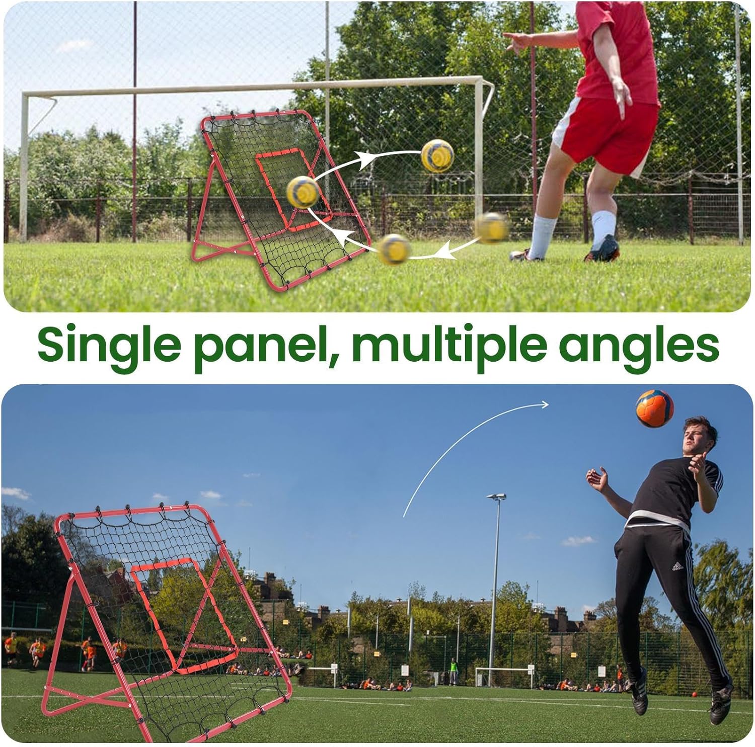 Foldable Baseball Rebound Net 3.3x3.3FT | Adjustable Pitch-Back Trainer with Realistic Ball Return | Portable Fielding Practice Net for Grounders, Fly Balls, Catching & Accuracy Drills