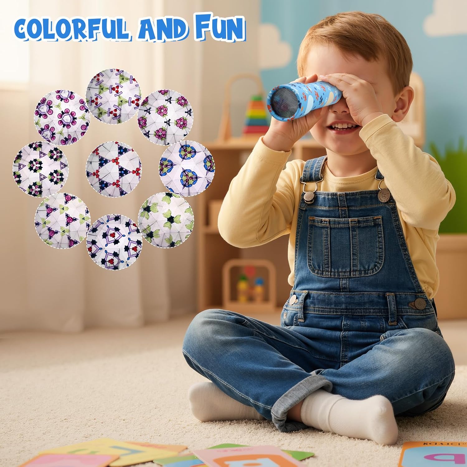 Hiboom 24 Pack Blue Dog Paw Kaleidoscope for Kids Birthday Party Favors