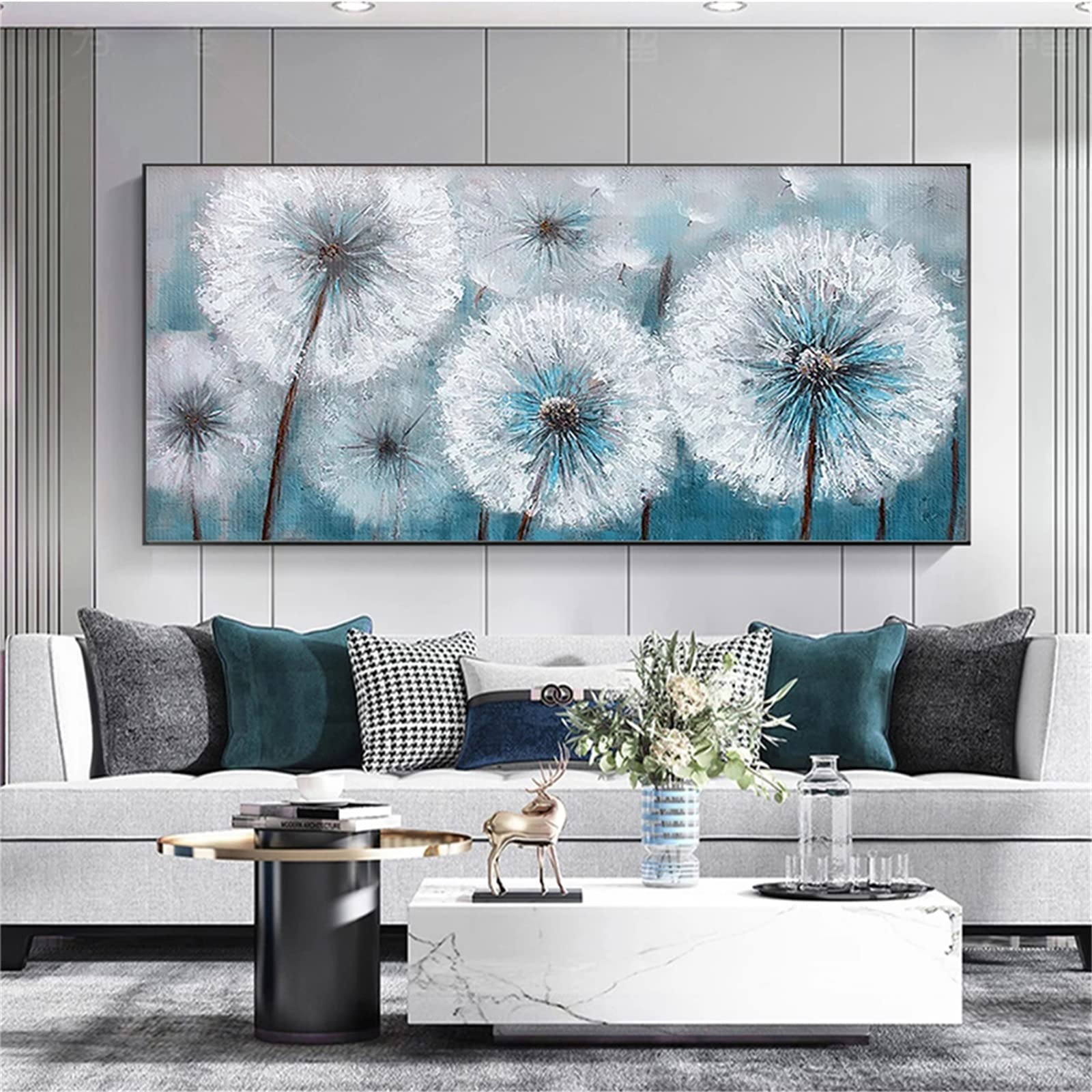 Broderie diamant 60x120cm pissenlit pour une décoration murale grand format