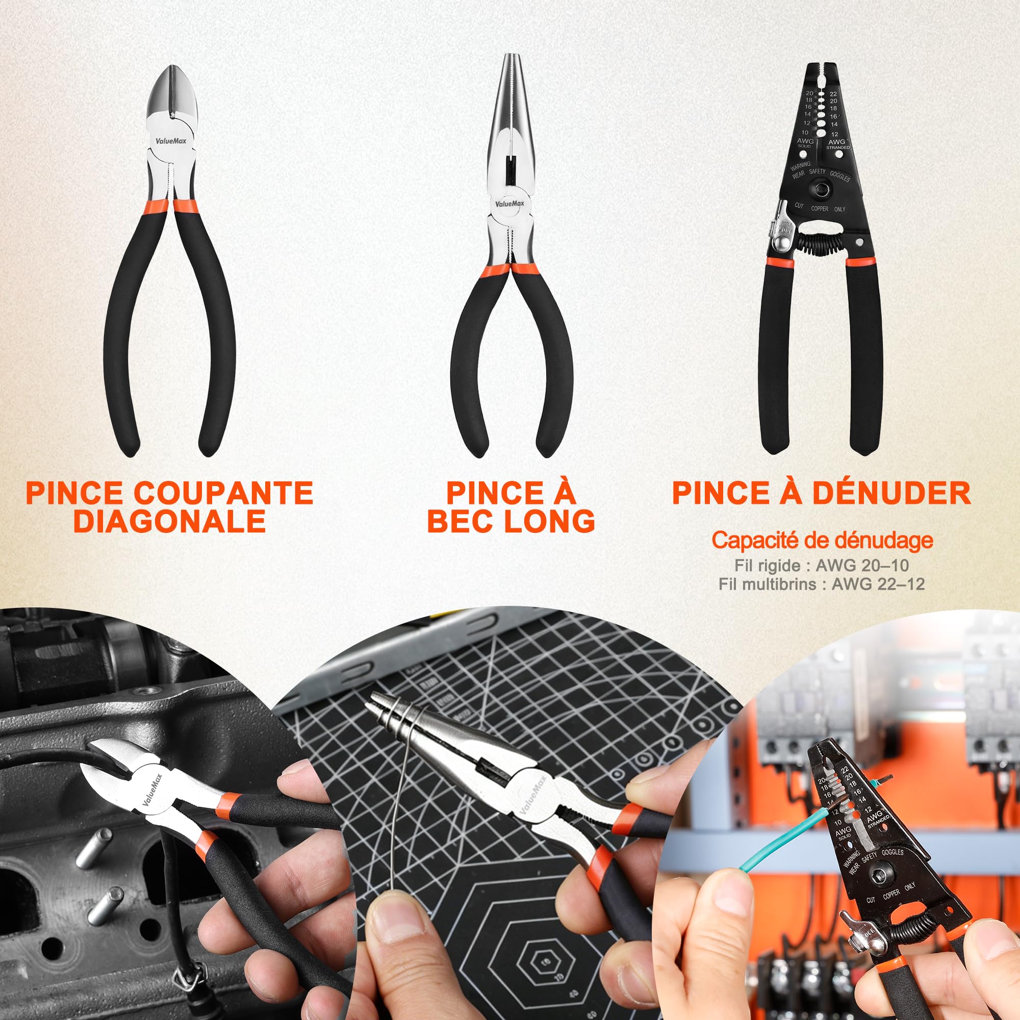 ValueMax Boîte à Outils 150 Pièces, Mallette Outils de Réparation à Domicile, Trousse à Outils de Ménage Général avec Boîte de Rangement en Plastique, Idéale pour un Usage Domestique ou Professionnel