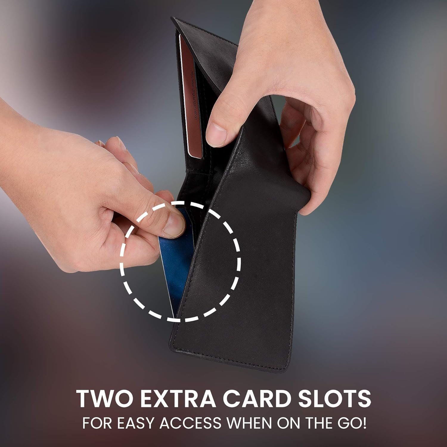 Fadiant I Slim Wallet for Men -Thin Bifold Genuine Leather RFID Blocking Minimalist Stylish Front Pocket Mens Wallets (A. Charcoal black-ID) - Image 4