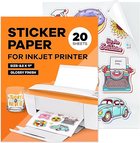 Miniatura 1 de Papel adhesivo - Papel adhesivo para impresora de inyección de tinta - Papel adhesivo de vinilo - Vinilo imprimible - Papel adhesivo de vinilo