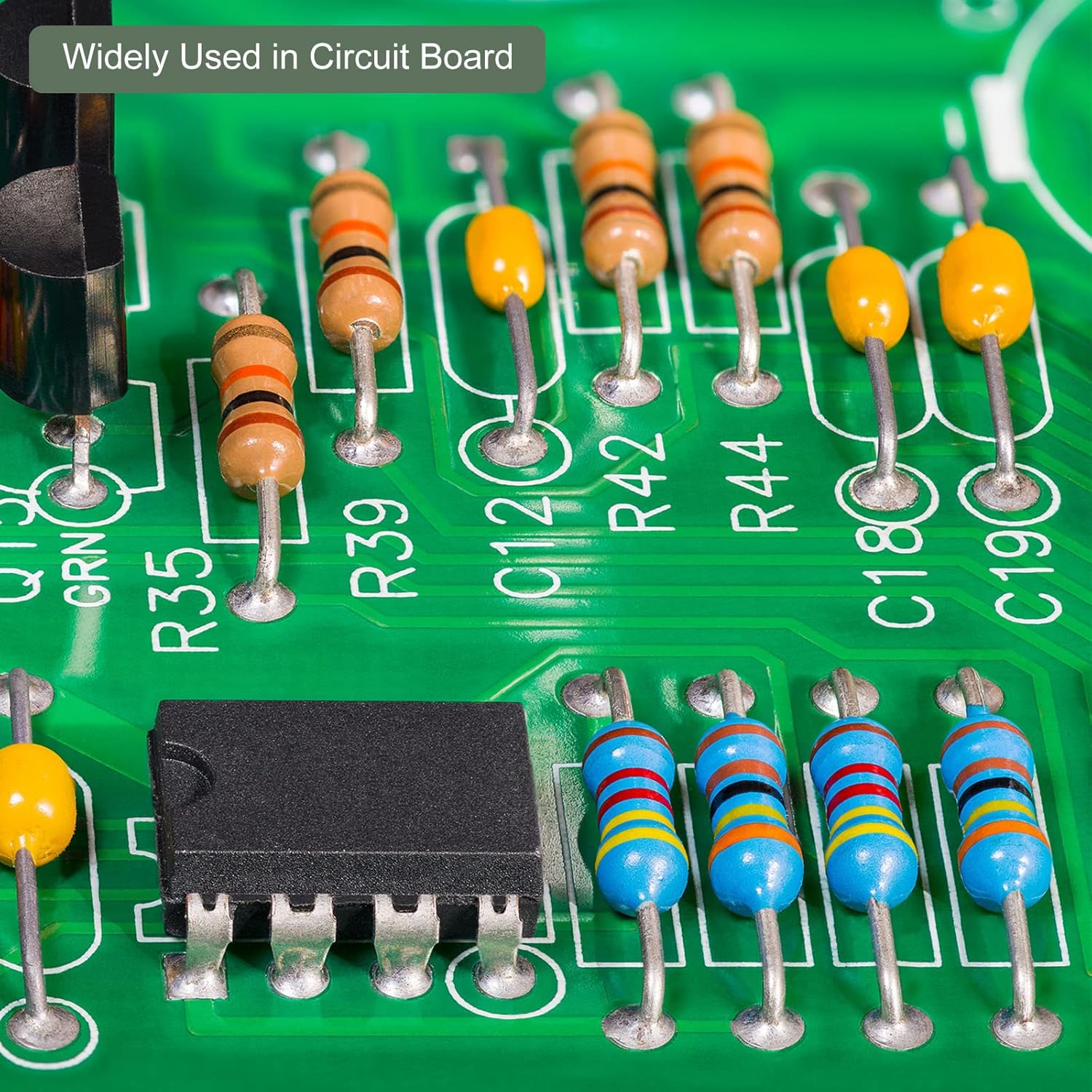 YOKIVE 30 PCS Metal Film Resistors, 0.33 Ohm Resistor with 2W 1% Tolerance, Lead, Good for DIY Electronic Projects (5 Color Bands, 15.5+/-1mm)
