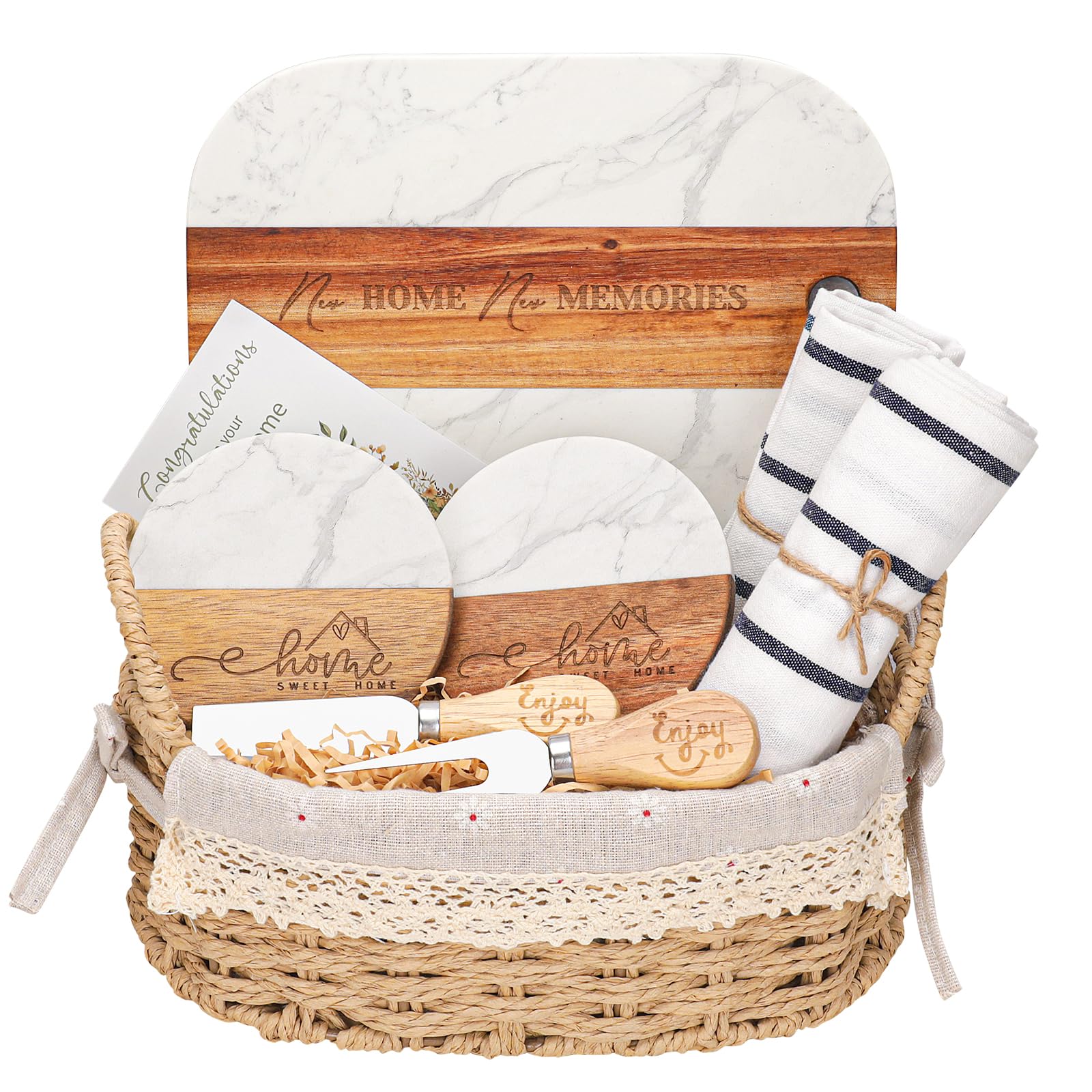 New Home Gifts – Housewarming Basket for Couples, Women, Men & Clients, Ideal for First House, Apartment Moves and Buyer Closing Presents