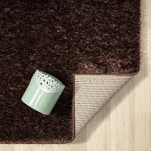 Miniatura 9 de LUXE WEAVERS Plush Collection - Alfombra de polipropileno de 5 x 7 pulgadas, color marrón