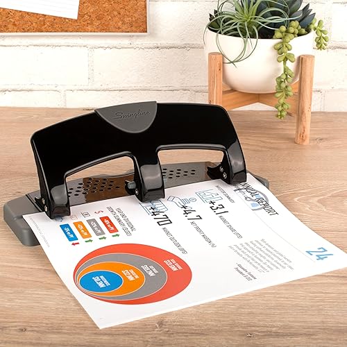 Miniatura 2 de Perforadora SmartTouch de Swingline, de 3 orificios, NegroGris