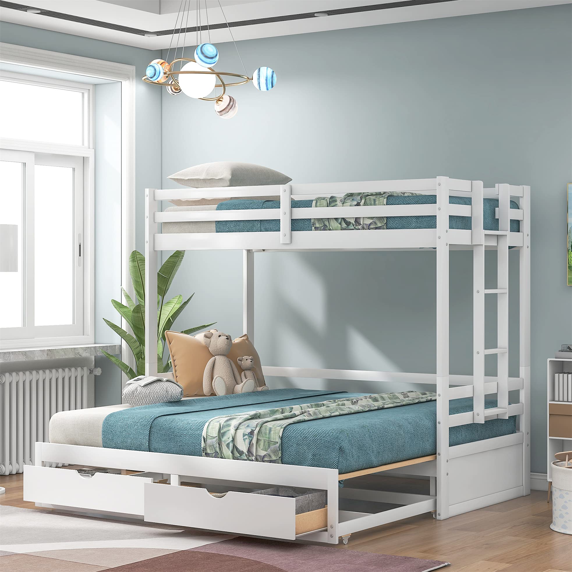 Buy Twin Over Twin/Full/Queen/King Bunk Bed, New Version Wooden Bunk