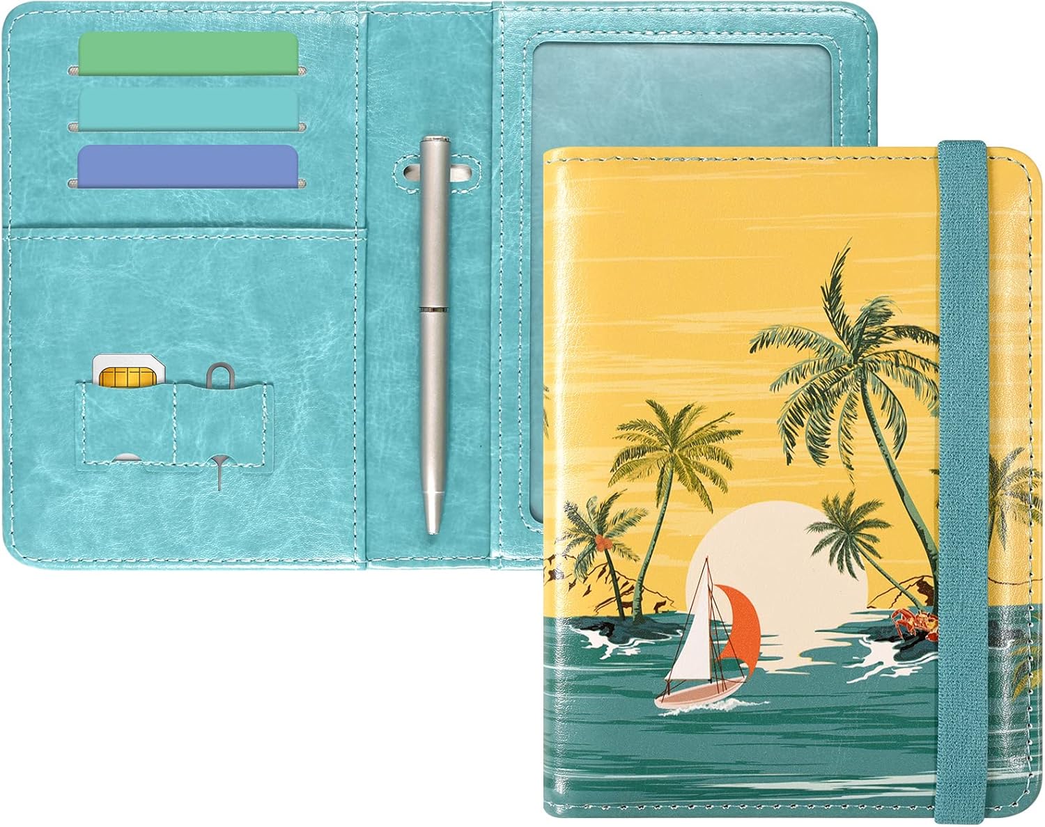 DMLuna Passport Holder Premium PU Leather Travel Passport Wallet RFID