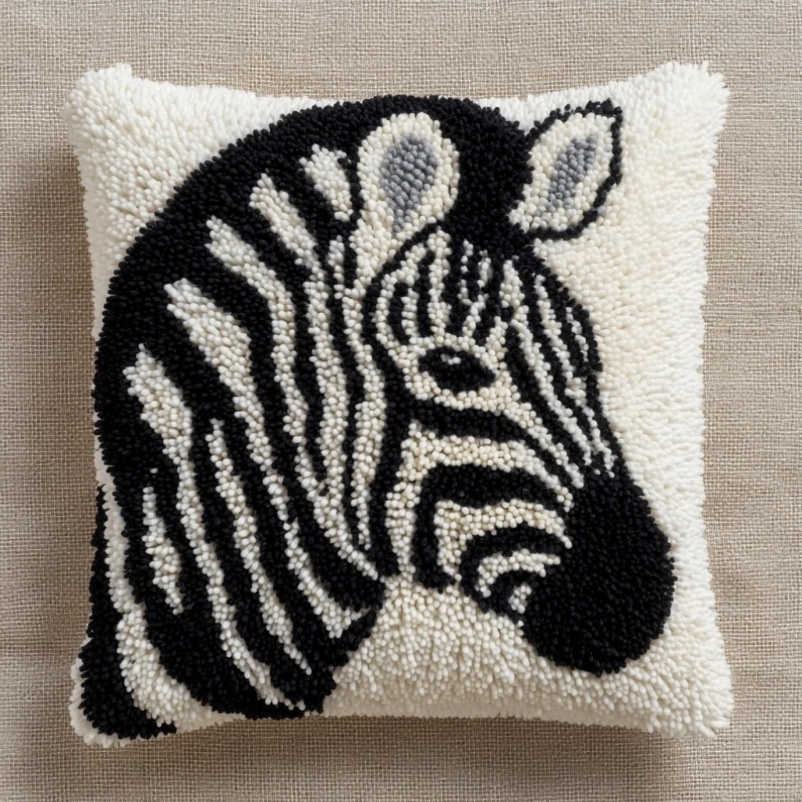 AxiangziK Latch Hook Cushion Kits for Adults,Zebra