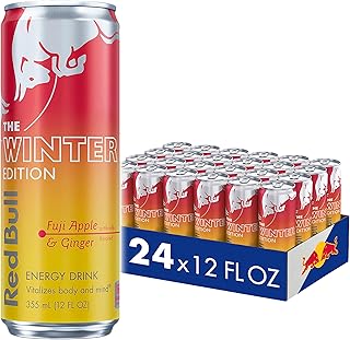 Red Bull Fuji Apple and Ginger Winter Edition Energy Drink, with 114mg Caffeine plus Taurine & B Vitamins, 12 Fl Oz, Pack of 24 Cans