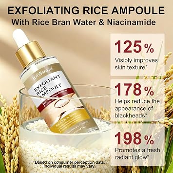 White Rice Peeling Ampoule 100ml,AHA BHA PHA Exfoliating Serum,Gentle Dead Skin Remover,Pore Minimizing & Hydrating Brightening Face exfoliator Essence,Korean Skincare for Blackheads,Dull & Rough Skin