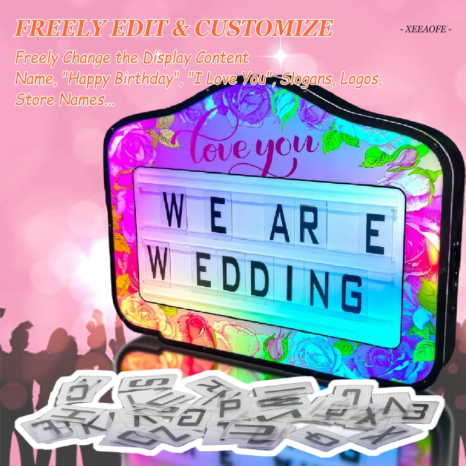 Presentador de Botellas con Letras LED VIP, Señal de Servicio de Botella VIP de Mano, Luces de Display de Colores con 4 Juegos de Letras y 1 Juego de Números para Club Nocturno