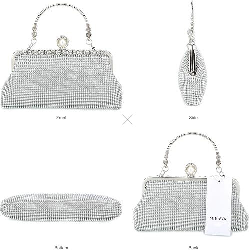 Miniatura 4 de bolsos de mano para mujer bolsos de noche y bolsos de mano para mujer bolsos de noche y bolsos de mano de noche S2-Oro, S2-plata, T2-plata, T3-gris,