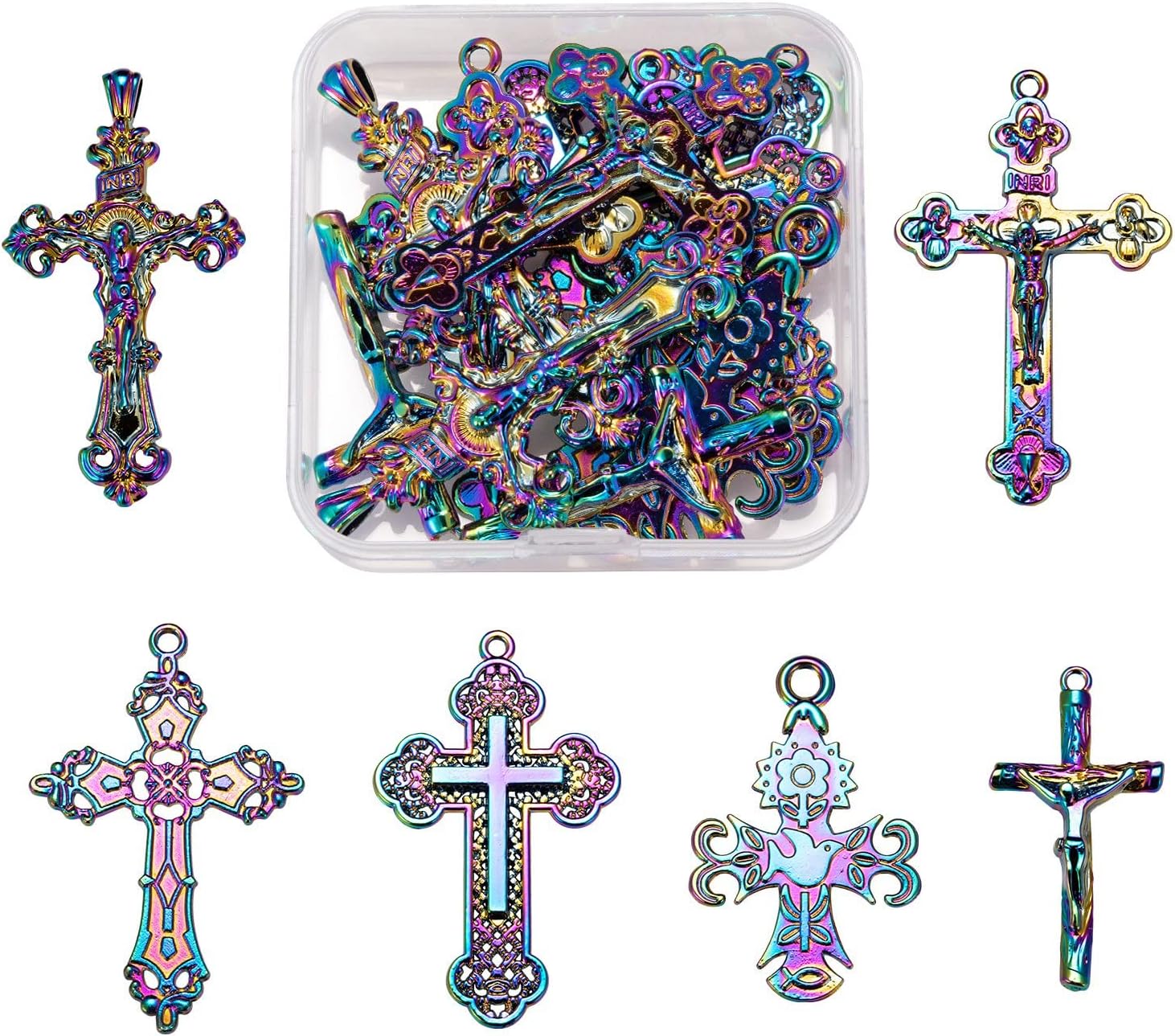 COGCHARGERRainbow Alloy Pendants Tortoise Mermaid Ocean Pendant Charms Multi Color Charms for Jewelry Necklace Bracelet Earring Making