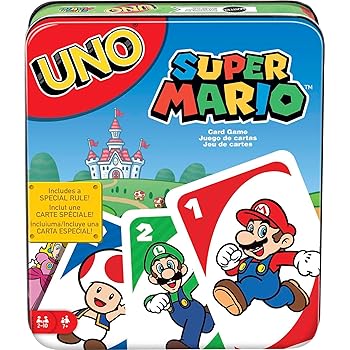 Mattel Games UNO Super Mario Card Game in Storage Tin