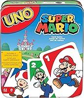 Vista 1 de Mattel Games UNO - Juego de cartas de Super Mario, baraja de coleccionista con temática de personajes animados, 112 cartas con imágenes
