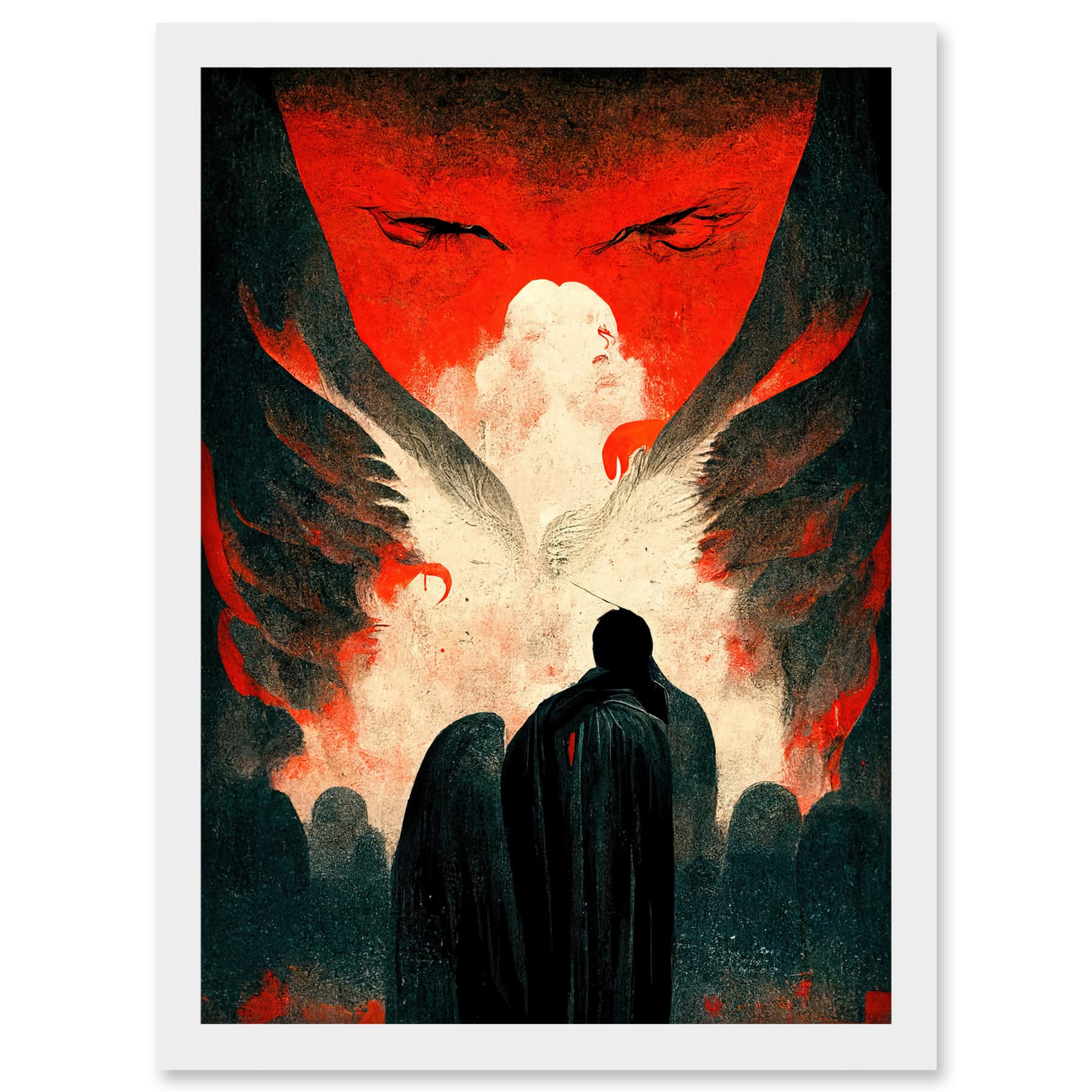 Doppelganger33 LTD Gates Of Hell Devil Satan Lucifer Evil Artwork Framed A3 Wall Art Print