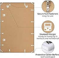 Vista 406 de Fun Memories Portarretratos de metal de 16 x 20 pulgadas con paspartú de 11 x 14 pulgadas, acabado de aluminio cepillado, parte delantera de vidrio