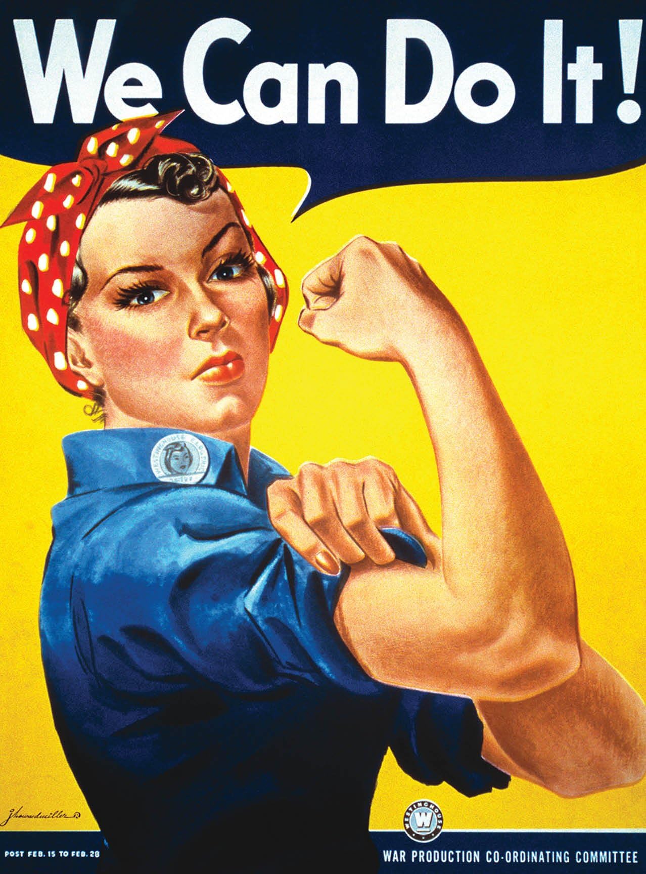 Palace Learning We Can Do It Poster - Rosie the Riveter - Westinghouse Girl - World War 2 Poster - WW2 - LAMINATED (18" x 24")