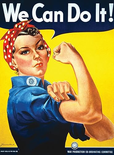 Palace Learning Póster de We Can Do It - Rosie the Riveter - Westinghouse Girl - Póster de la Segunda Guerra Mundial - Láminado (18 x 24 pulgadas)