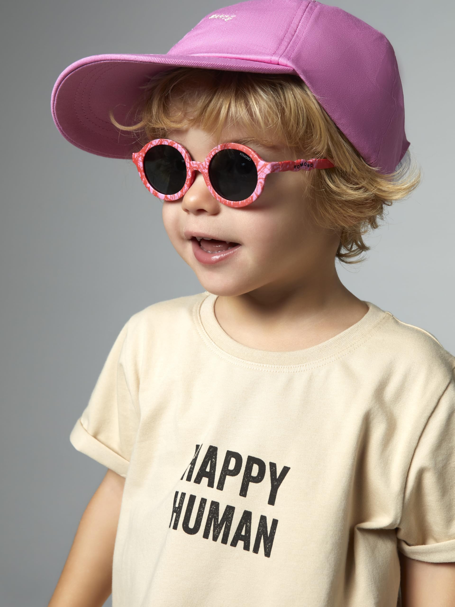 KOMONO Lele JR. Kinder-Runde Sonnenbrille mit UV-Schutz und kratzfesten Gläsern, Für Babys, Kleinkinder, Unisex Mädchen und Jungen im Alter von 1-2