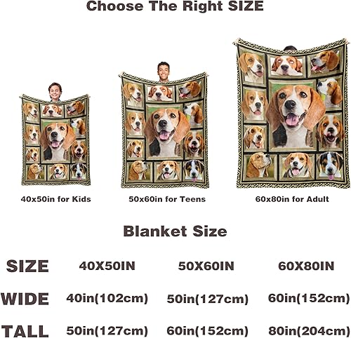 Miniatura 3 de Beagle Manta para niños, manta suave y mullida para perro, regalo de felpa con estampado de Beagle para niños y niñas, 40 x 50 pulgadas