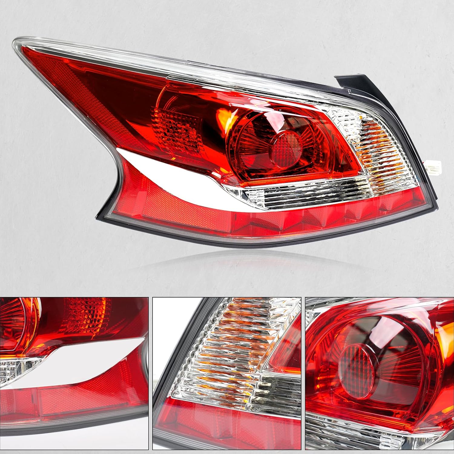 Left Halogen Tail Light Replacement Fit for Nissan Altima 2013 2014 2015 Taillight w/Bulb Tail lamp Rear Brake Lamp Driver Side Factory Style, for NI2800195