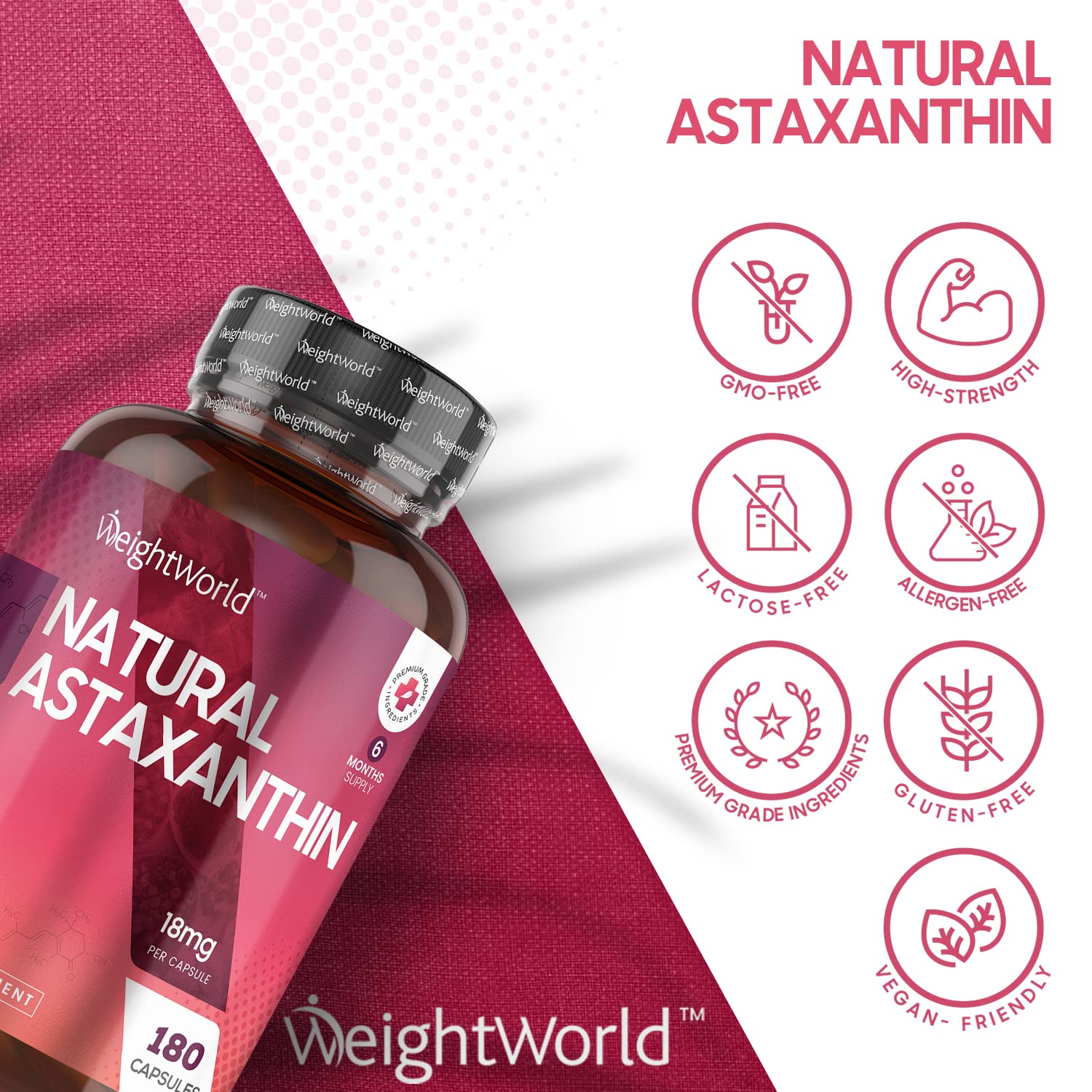 Astaxanthin 18mg 5 Oil 180 Vegan Astaxanthin Capsules (6 Months