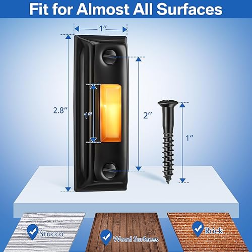 Miniatura 3 de Dreyoo Timbre de puerta de metal, timbre de puerta de metal resistente, botón con cable, iluminado LED, timbre de puerta montado en la pared,