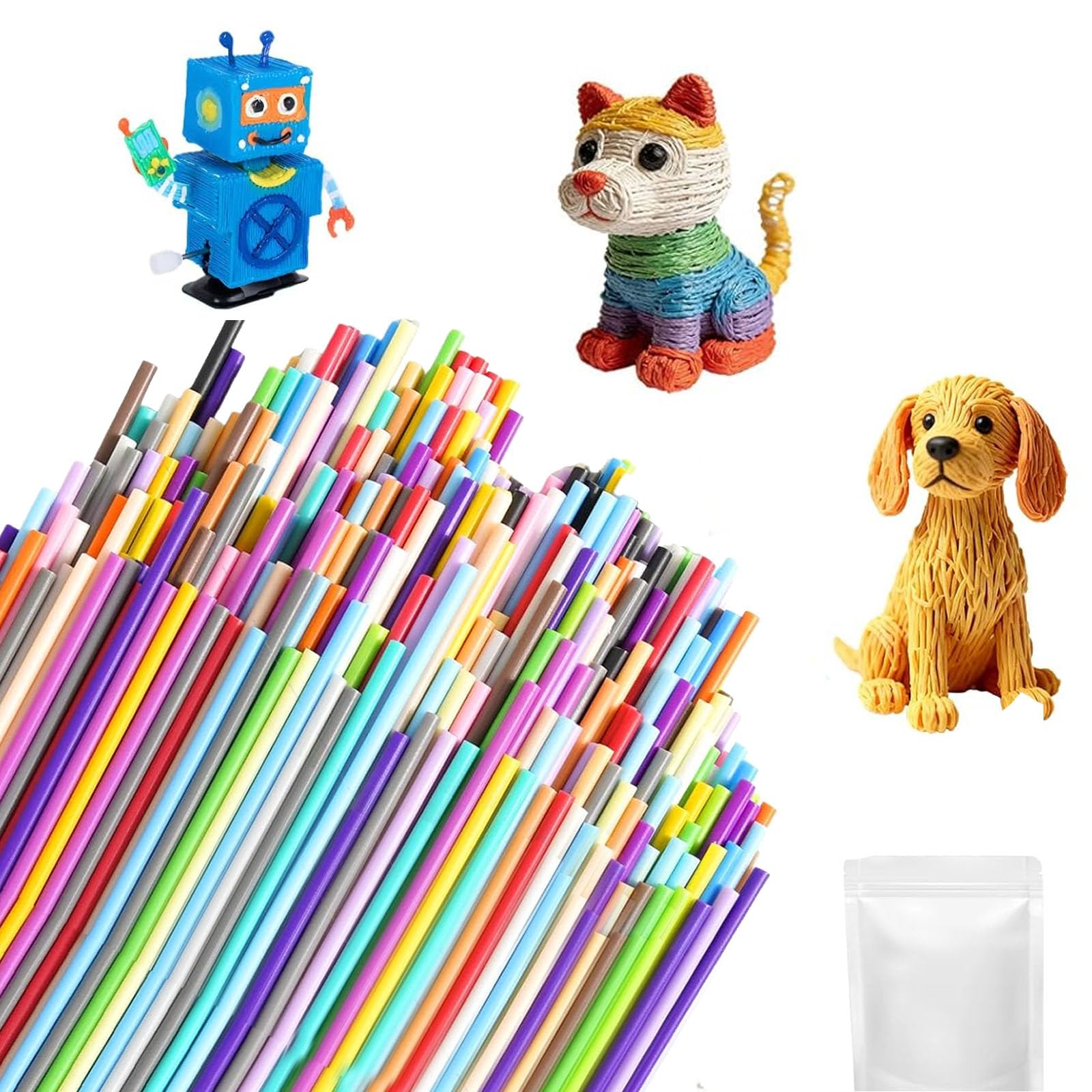 160Pcs 3D Pen Filament Refills,3D Doodler Pen Refills(32 Mixed Colours),2.5mm 3D Printing Pen Refills for 3doodler Start 3D Pen,PCL Low Print Temperature for Children's Creative Art,DIY Craft Project-image-48