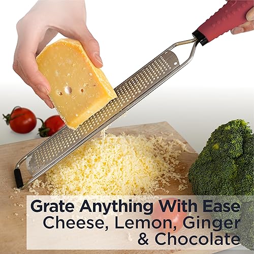 Miniatura 5 de Deiss PRO - Rallador de limón y rallador de queso resistente y rallador de verduras, queso parmesano, limón, ajo, nuez moscada, chocolate, frutas,