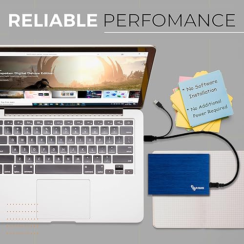 Miniatura 4 de SUHSAI Disco duro externo USB 2.0 de 100 GB, almacenamiento y expansión de memoria de disco duro de respaldo, ultra delgado, disco duro de 2.5