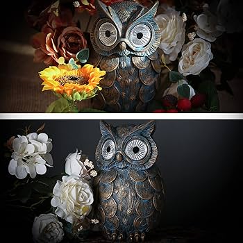 Amazon.co.jp: A.F.N.A.L フクロウ屋外像 ソーラーライト付き 庭