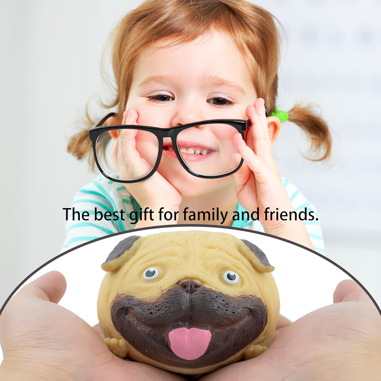 Novelty Cute Squeeze Pug Dog Toy, Decompress, Super Soft, Pull, Stretch and Squeeze Pug Dog Toy, Animal Party Favors Toy