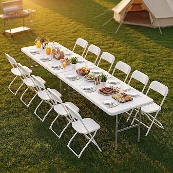 NEWBULIG 4 FT Foldable Table, Easy to Fold and Store