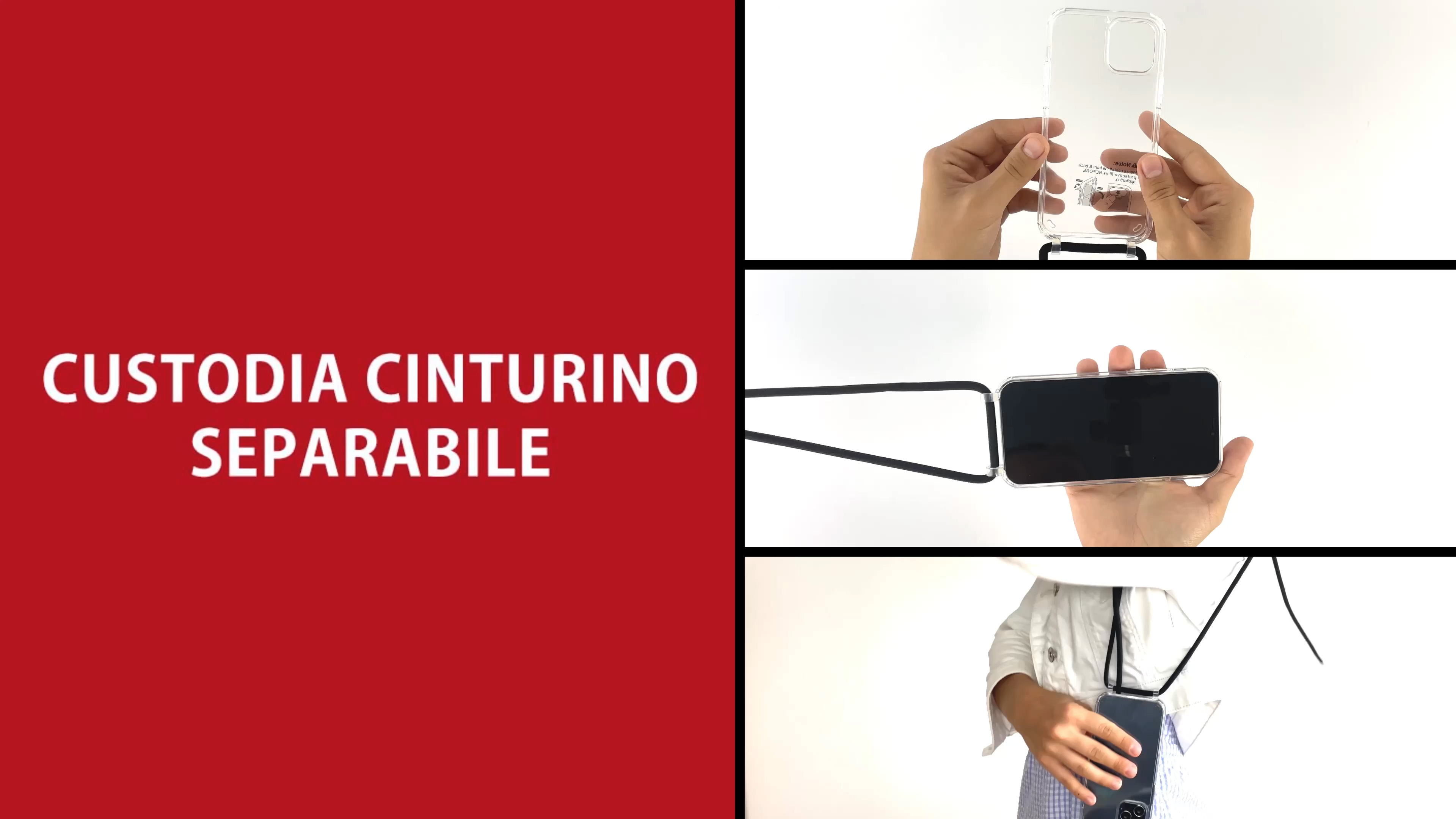 Cover Custodia con Cordino Collana Tracolla Laccio per Apple iPhone 15
